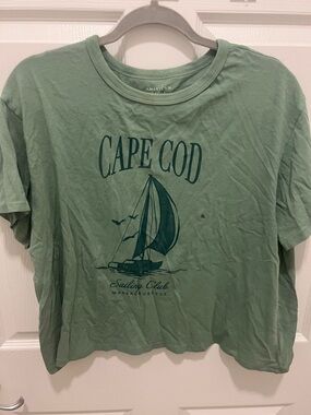American Eagle Outfitters Light Sage Cape Cod Sailboat Tee